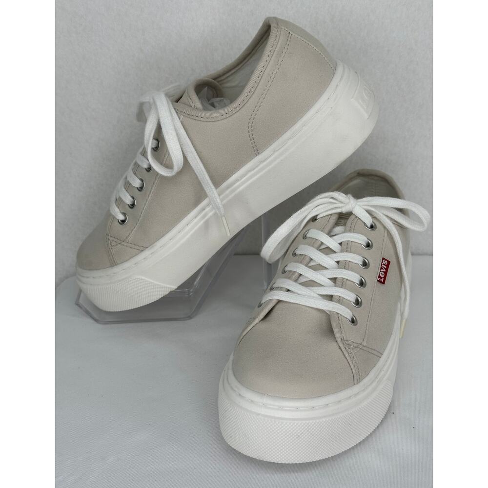 Levi's Dakota Synthetic Suede Low Top Casual Lace Up Stone Color Sneakers 7 - Picture 2 of 8